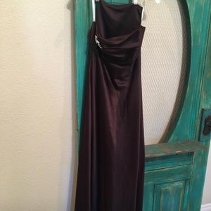Beautiful chocolate satin evening gown